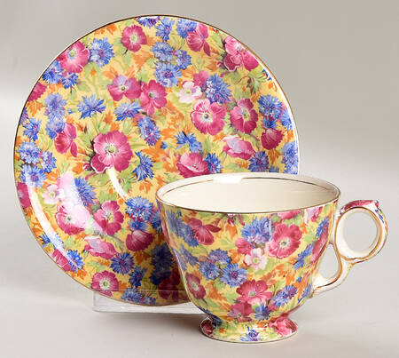 Royalty (Older) Raleigh Footed Cup & Saucer Set