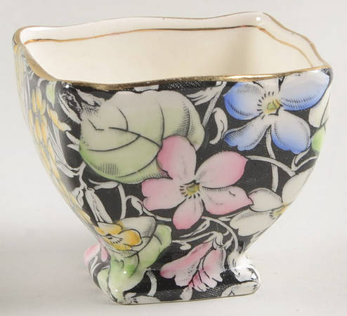 Spring Glory Black Open Sugar Bowl