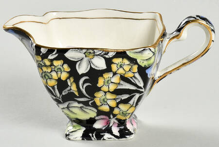 Spring Glory Black Stacking Mini Creamer