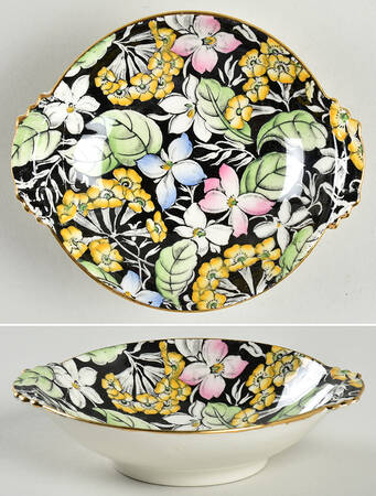 Spring Glory Black Round Sweet Meat Dish