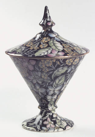 Spring Glory Black Candy Jar & Lid