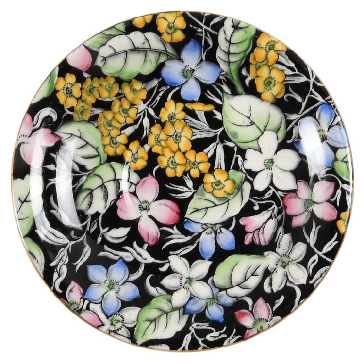 Spring Glory Black Saucer