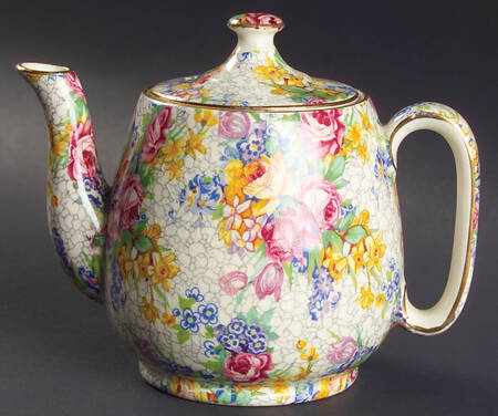 Spring (Rose Floral Chintz) Individual Breakfast Set Teapot & Lid