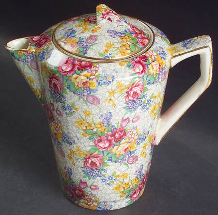 Spring (Rose Floral Chintz) Norman Shape Coffee Pot & Lid
