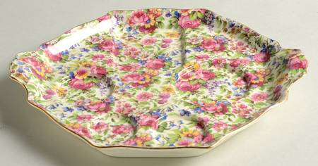 Summertime (Pre 1960, Cream Background, Gold Trim) 6-Piece Breakfast Set, Tray Only