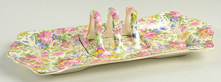 Summertime (Pre 1960, Cream Background, Gold Trim) Individual Toast Butter & Marmalade