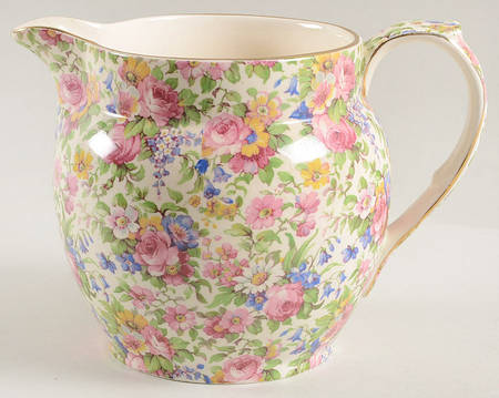 Summertime (Pre 1960, Cream Background, Gold Trim) 36 Oz Jug