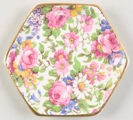 Summertime (Pre 1960, Cream Background, Gold Trim) Butter Pat