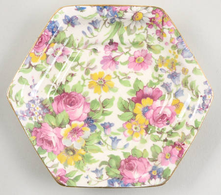Summertime (Pre 1960, Cream Background, Gold Trim) Coaster