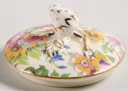 Summertime (Pre 1960, Cream Background, Gold Trim) Lid for Elite Sugar Bowl