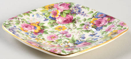 Summertime (Pre 1960, Cream Background, Gold Trim) Underplate for Jam/Jelly & Metal Lid by Royal Winton