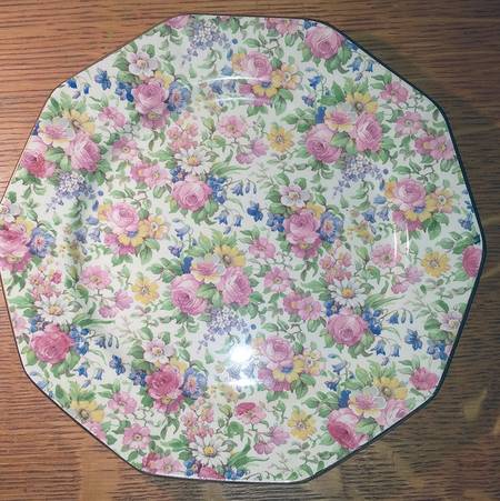 Summertime (Pre 1960, Cream Background, Gold Trim) Luncheon Plate
