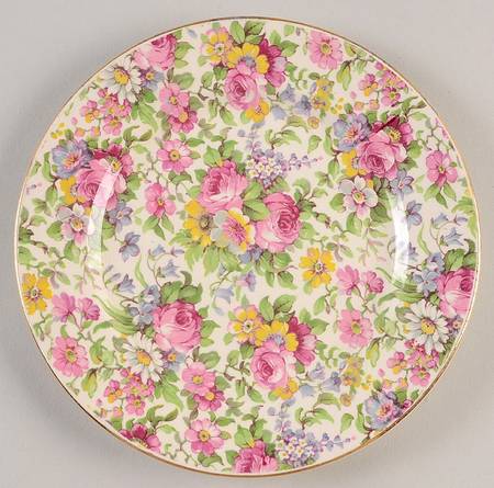 Summertime (Pre 1960, Cream Background, Gold Trim) Bread & Butter Plate