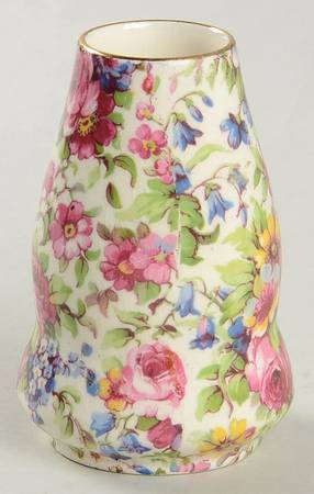 Summertime (Pre 1960, Cream Background, Gold Trim) 3" Bud Vase