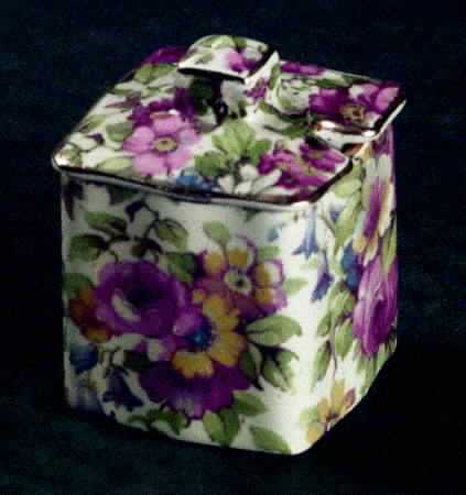 Summertime (Pre 1960, Cream Background, Gold Trim) Mustard Jar & Lid