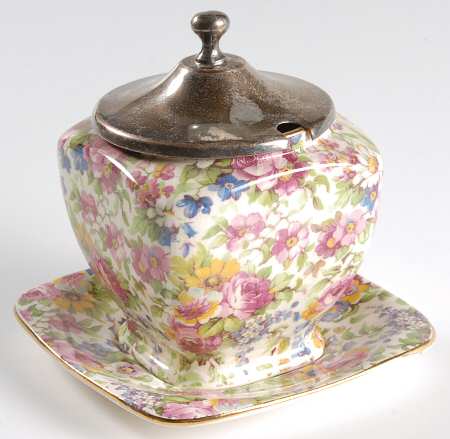 Summertime (Pre 1960, Cream Background, Gold Trim) Underplate for Jam/Jelly & Metal Lid