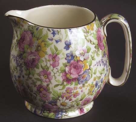 Summertime (Pre 1960, Cream Background, Gold Trim) 14 Oz Jug