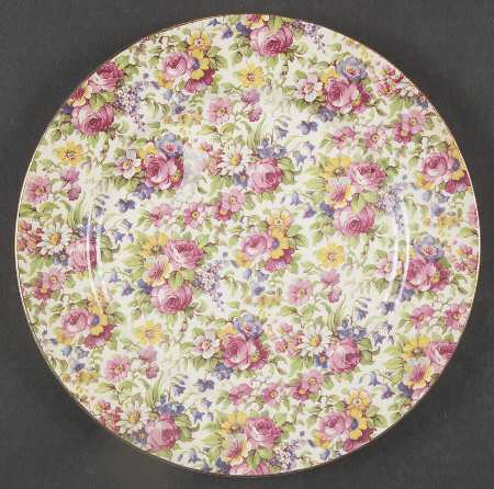 Summertime (Pre 1960, Cream Background, Gold Trim) Luncheon Plate