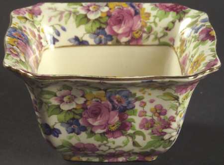 Summertime (Pre 1960, Cream Background, Gold Trim) Ascot Mayonnaise Bowl