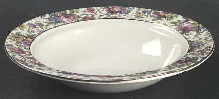 Summertime (Pre 1960, Cream Background, Gold Trim) Muffin Dish No Lid