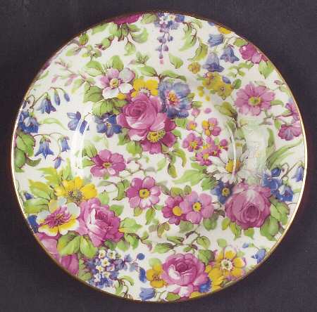 Summertime (Pre 1960, Cream Background, Gold Trim) Coaster