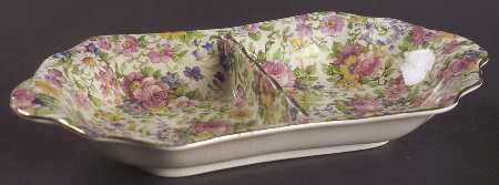 Summertime (Pre 1960, Cream Background, Gold Trim) 2-Part Relish