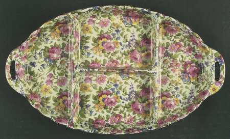 Summertime (Pre 1960, Cream Background, Gold Trim) 4 Part Relish