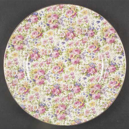 Summertime (Pre 1960, Cream Background, Gold Trim) Service Plate (Charger)