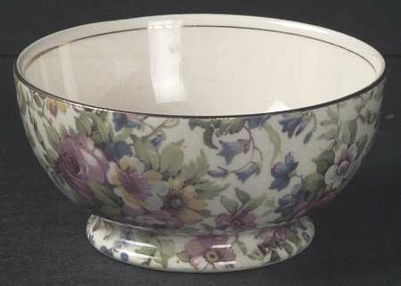 Summertime (Pre 1960, Cream Background, Gold Trim) Albans Shape Open Sugar Bowl