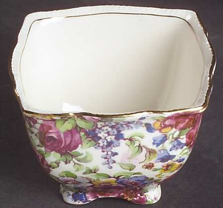 Summertime (Pre 1960, Cream Background, Gold Trim) Athena Open Sugar Bowl (Early)