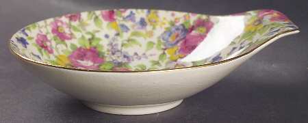 Summertime (Pre 1960, Cream Background, Gold Trim) Sweet Meat Dish