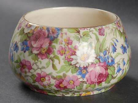 Summertime (Pre 1960, Cream Background, Gold Trim) Countess Shape Open Sugar Bowl