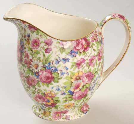 Summertime (Pre 1960, Cream Background, Gold Trim) 16 Oz Jug