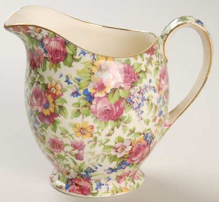 Summertime (Pre 1960, Cream Background, Gold Trim) 12 Oz Jug