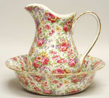 Summertime (Earthenware, Circa 1995) Large Pitcher & Bowl Set