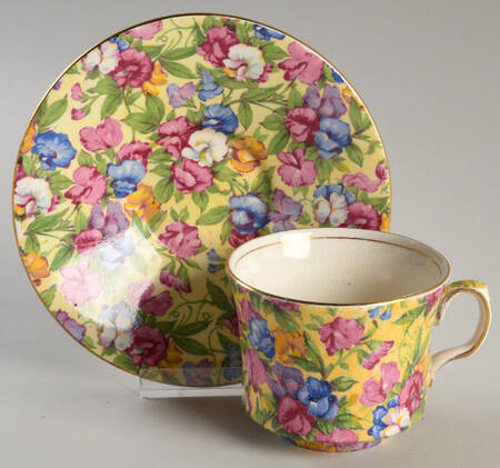 Sweet Pea Flat Cup & Saucer Set by Royal Winton