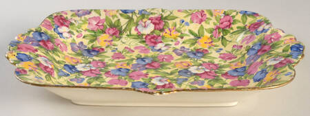 Sweet Pea Fan Handle Rectangular Tray