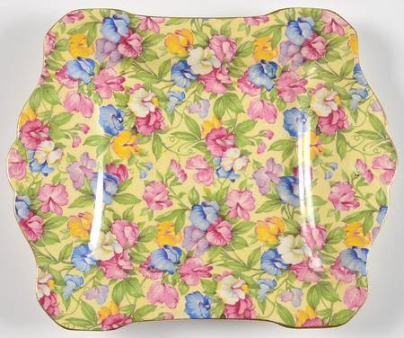 Sweet Pea Saville Square Handled Cake Plate