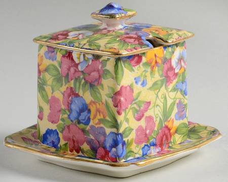 Sweet Pea Jam/Jelly & Lid W/Underplate
