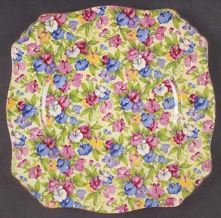 Sweet Pea Square Dinner Plate