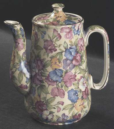 Sweet Pea Individual Coffee Pot & Lid