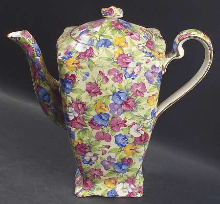 Sweet Pea Ascot Shape Coffee Pot & Lid