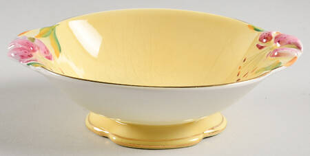 Tiger Lily Yellow Oval Open Candy Dish by Royal Winton