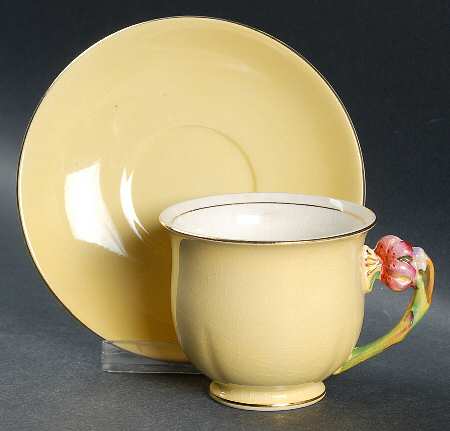 Tiger Lily Yellow Footed Demitasse Cup & Saucer Set by Royal Winton