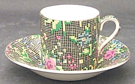 Victorian Flat Demitasse Cup & Saucer Set by Royal Winton