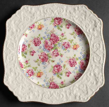 Victorian Rose Ascot Salad Plate w/Wedgwood Border