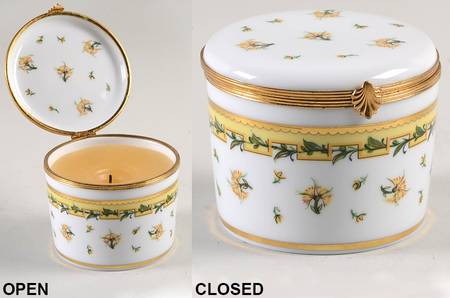 Bougainville Yellow Hinged Box w/Candle