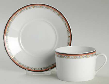 Adriana Brique Flat Cup & Saucer Set