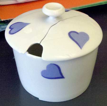 Coeurs Blue Sugar Bowl & Lid