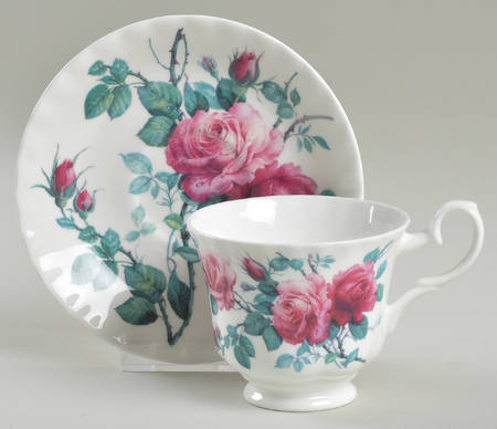 English Rose Footed Cup & Saucer Set